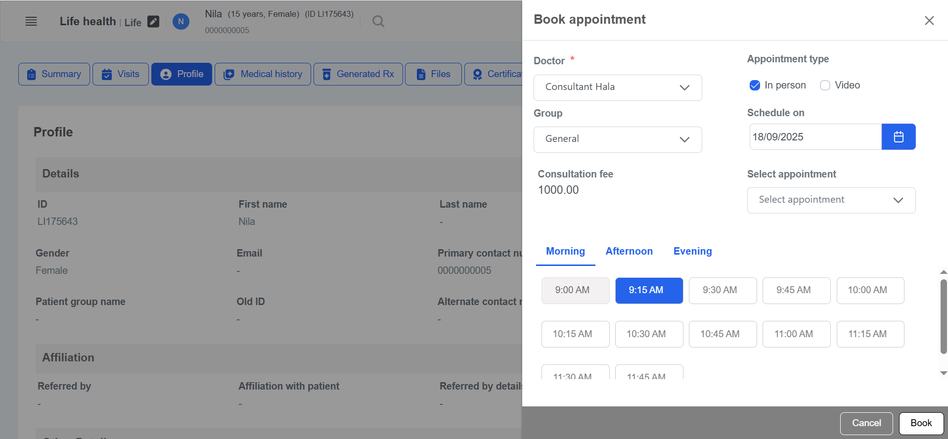 Clinicoz doctor appointment management slot