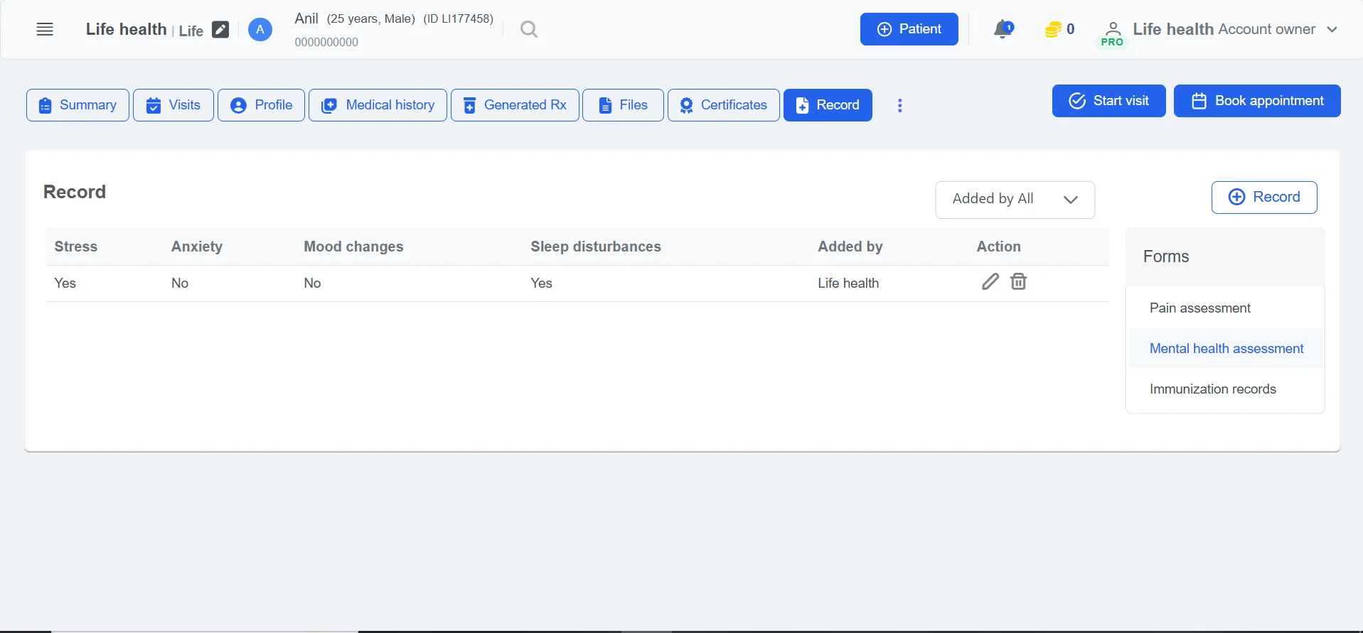 Custom Patient Forms & Data Collection for physiotherapy clinic