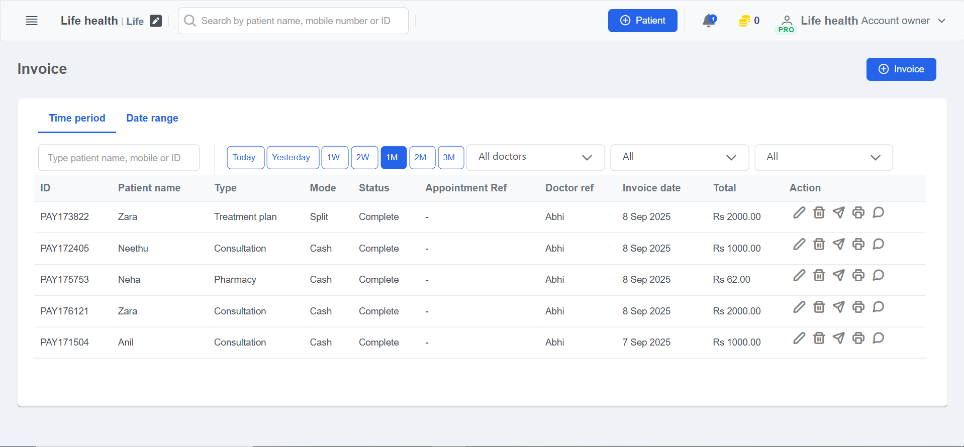 Patient Billing & Invoices