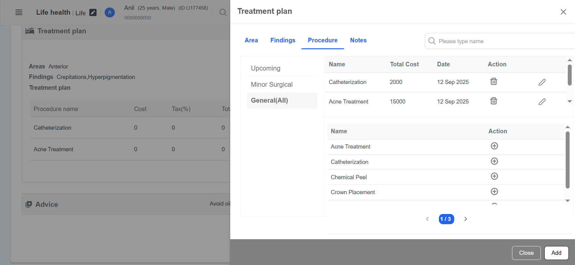 Clinicoz patient treatment plan form